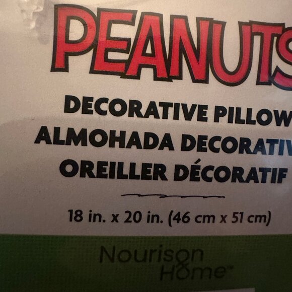 Snoopy Blue Plush Puffer Coat Pom Pon Stocking Decorative Pillow NWT 18x20" - Picture 5 of 5